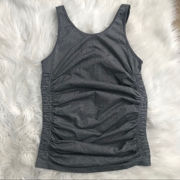Isabel Maternity Ruched Sides Tank Top Grey S/M - Picture 4 of 7